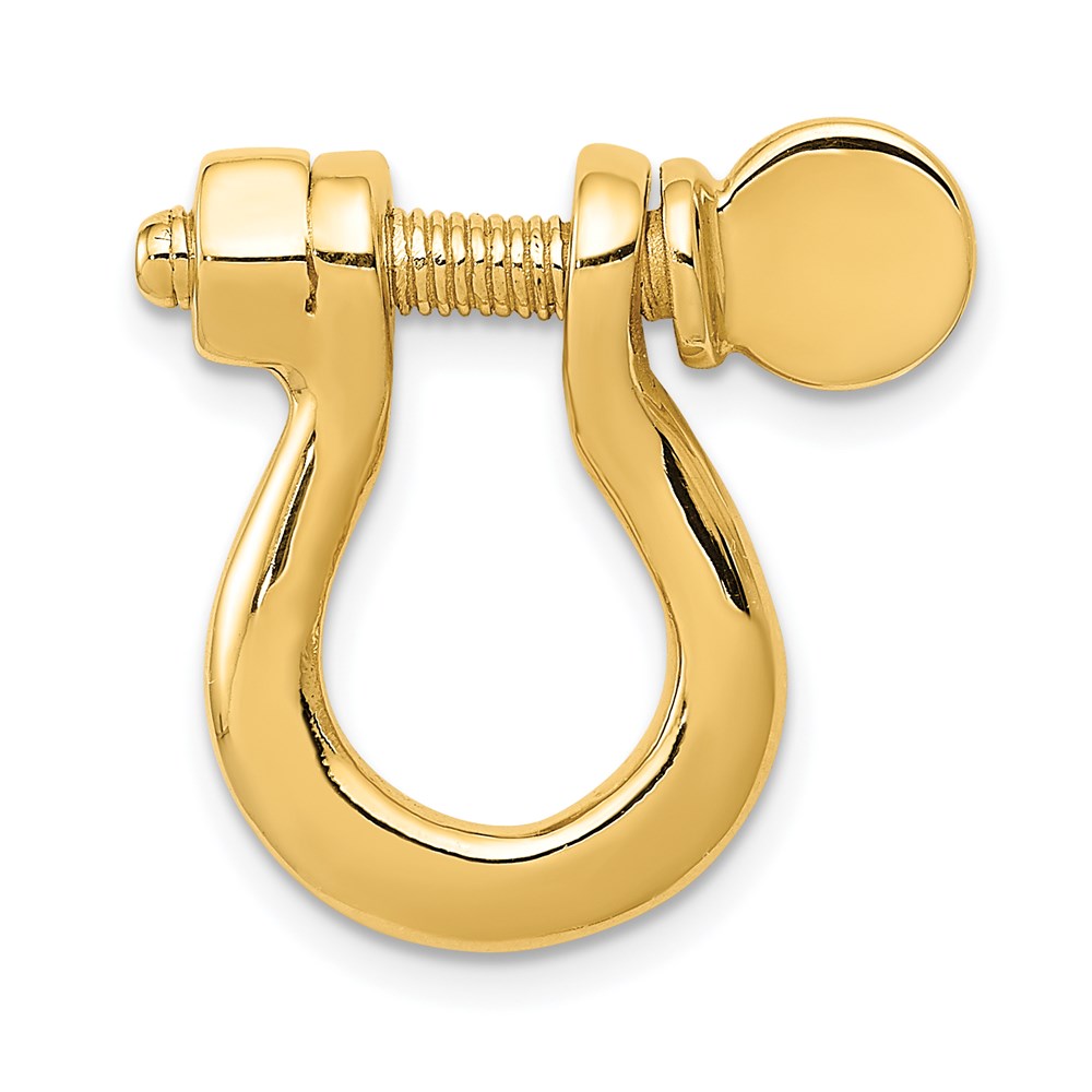 14K  3-D Large Shackle Link with Moveable Screw Pendant, 20 x 20 mm