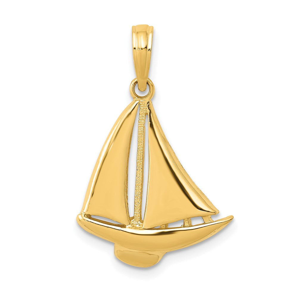 14k Sailboat Pendant, 24 x 16 mm