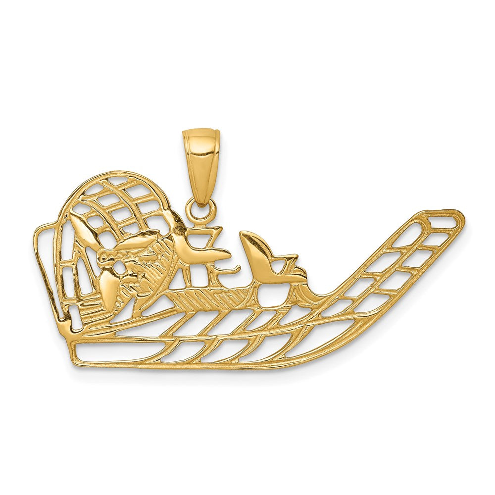 14k Air Boat Pendant, 19 x 36 mm
