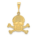 14K Skull and Bones Pendant, 30 x 20 mm