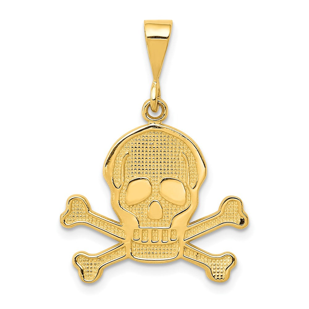 14K Skull and Bones Pendant, 30 x 20 mm