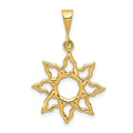 14k Sun Charm, 26 x 19 mm