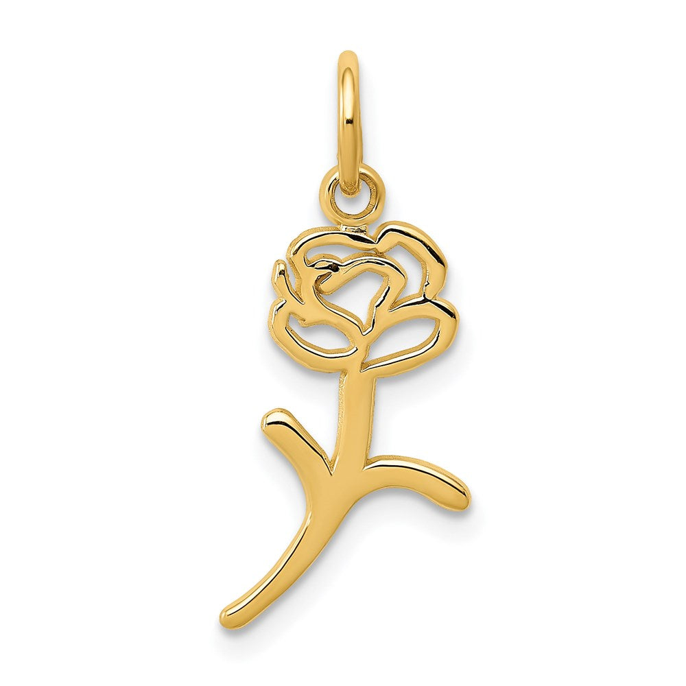 14k Rose Charm, 23 x 9 mm