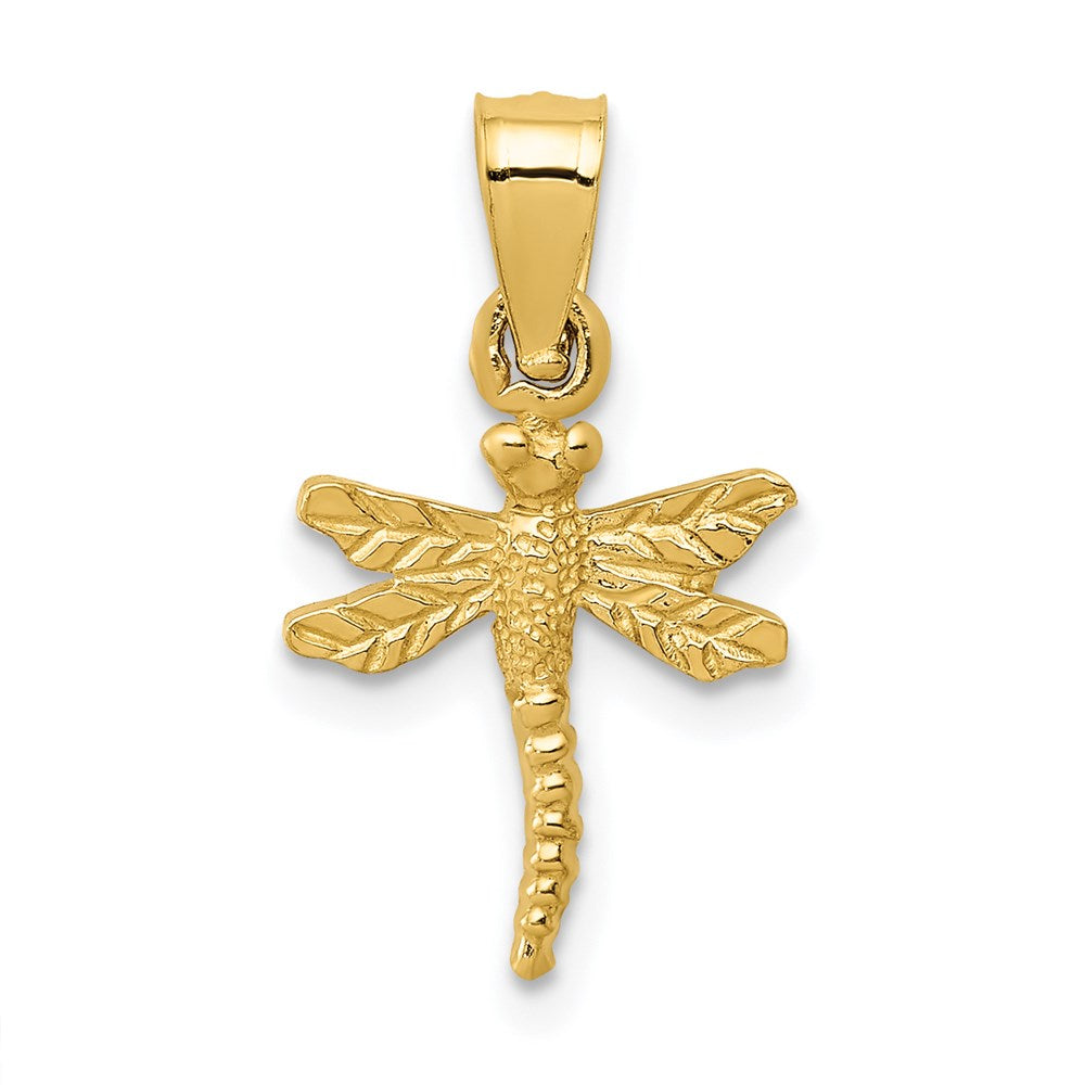 14K Dragonfly Pendant, 19 x 10 mm