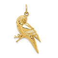 14k Yellow Gold Parrot Charm, 29 x 17 mm