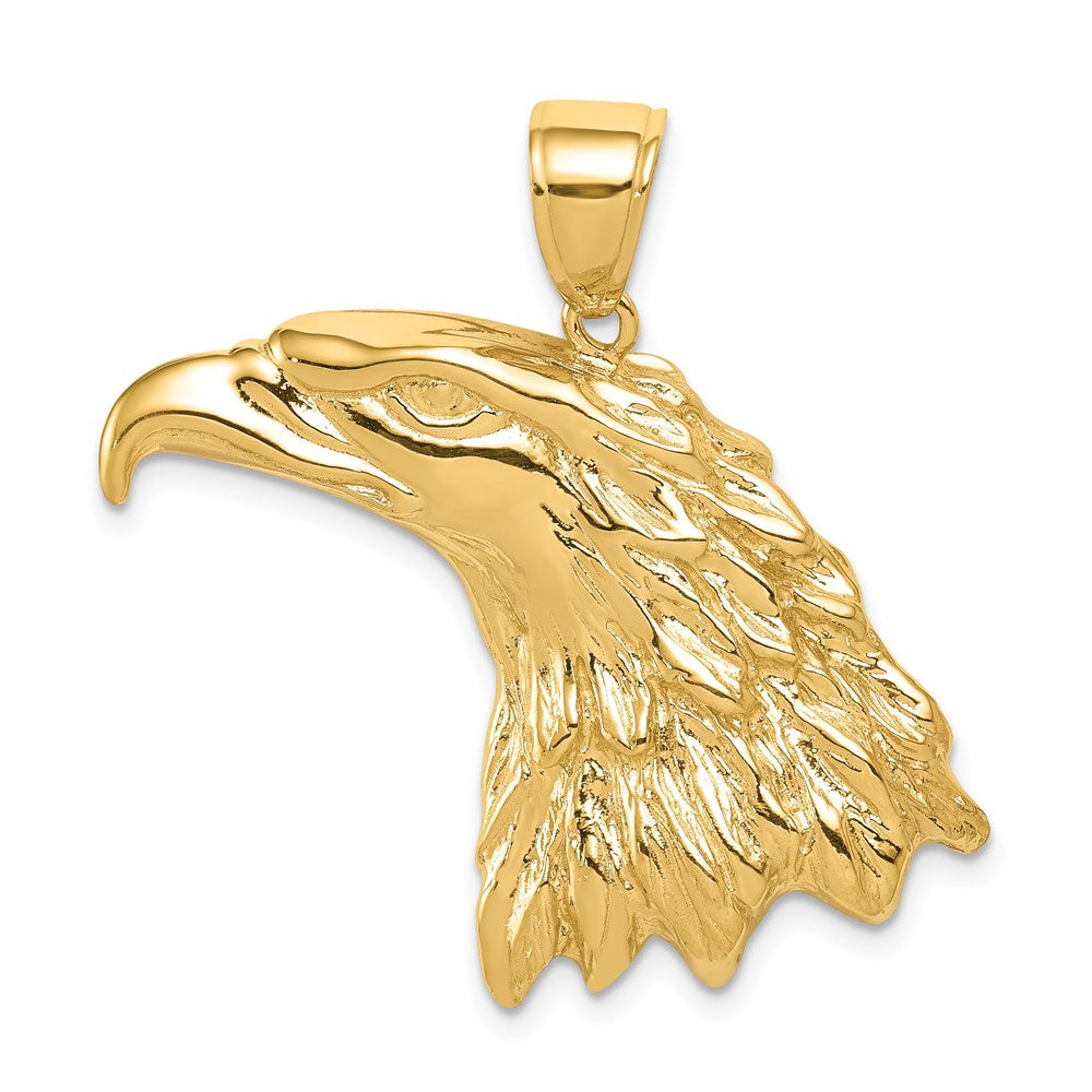 14k Eagle Head Pendant, 33.5 x 33 mm