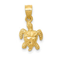 14K Turtle Pendant, 19 x 8 mm