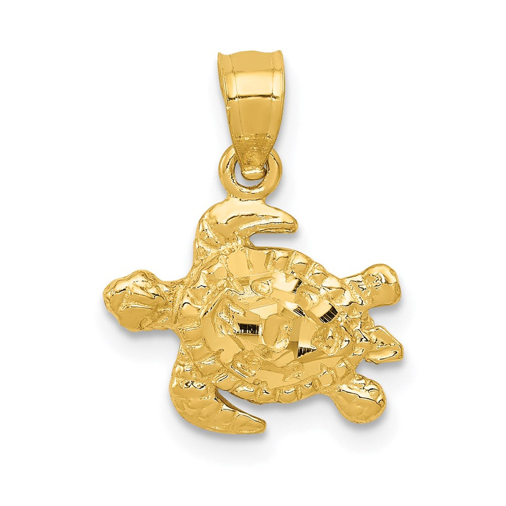 14K Turtle Pendant, 17 x 13 mm