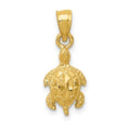 14K Turtle Pendant, 18.5 x 9 mm