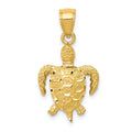 14K Turtle Pendant, 25 x 14.5 mm