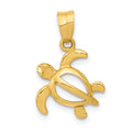 14k Small Open Turtle Pendant, 19.5 x 13 mm