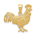 14k Rooster Pendant, 21 x 23 mm