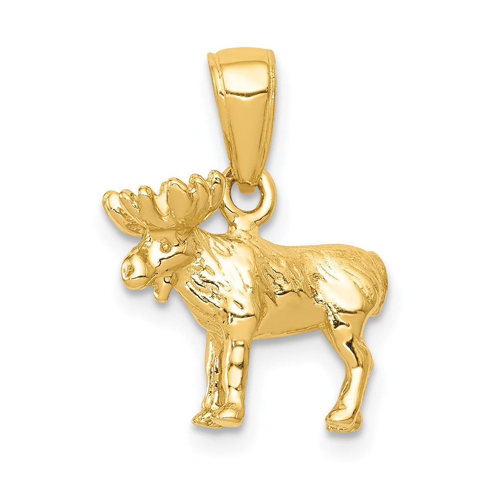 14k 3-D Moose Pendant, 16 x 14 mm