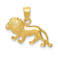 14K Diamond-cut Lion Pendant, 15 x 20 mm