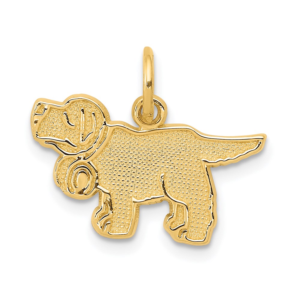 14k Saint Bernard Dog Charm, 16 x 18 mm