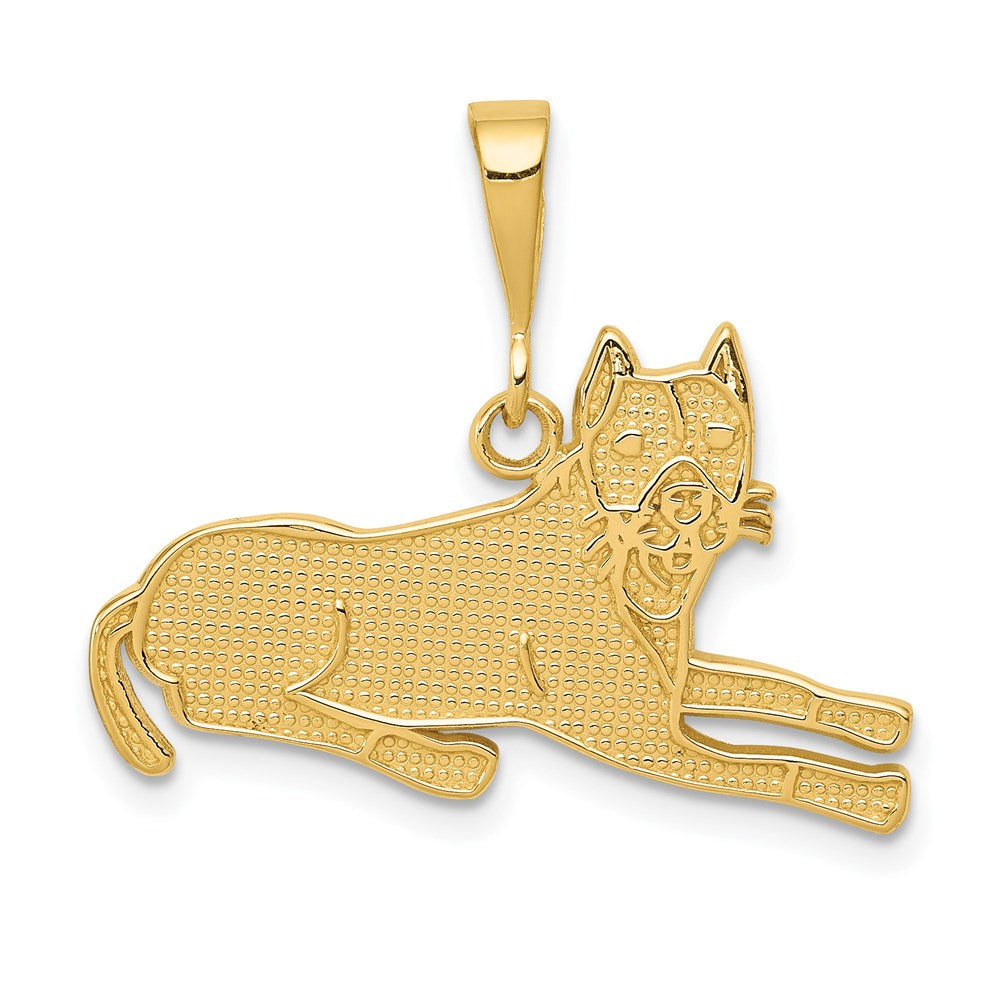 14k Textured Pit Bull Dog Pendant, 23 x 25 mm