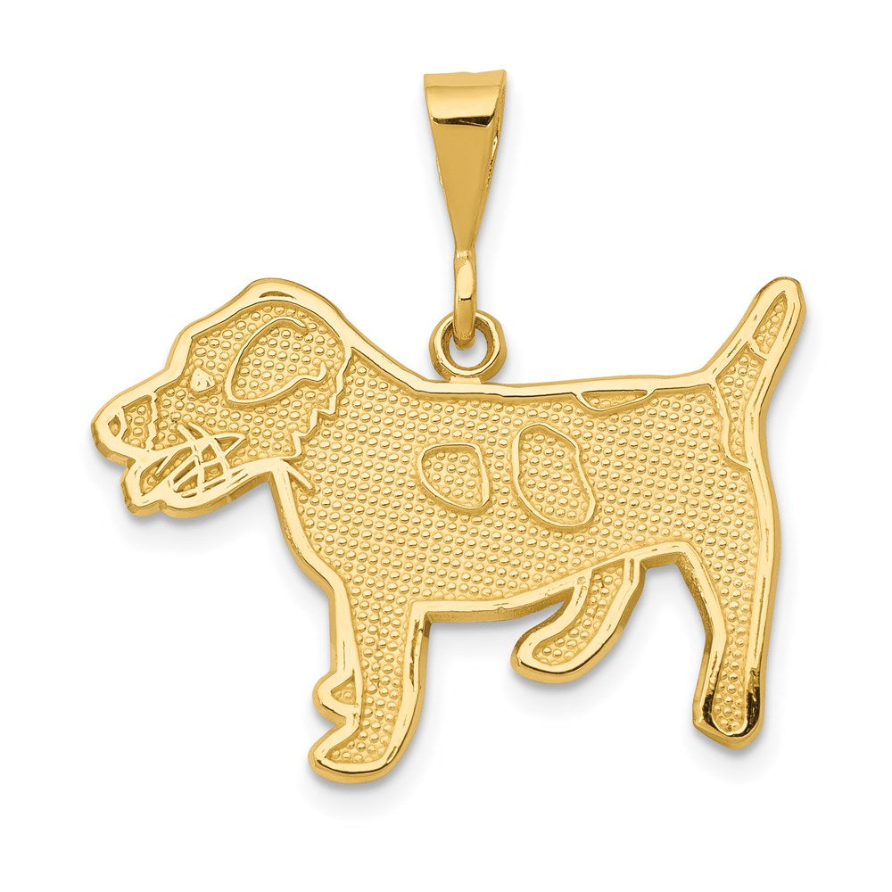 14k Textured Jack Russell Terrier Dog Pendant, 28 x 25 mm