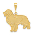 14k Textured Golden Retriever Dog Pendant, 29 x 26 mm