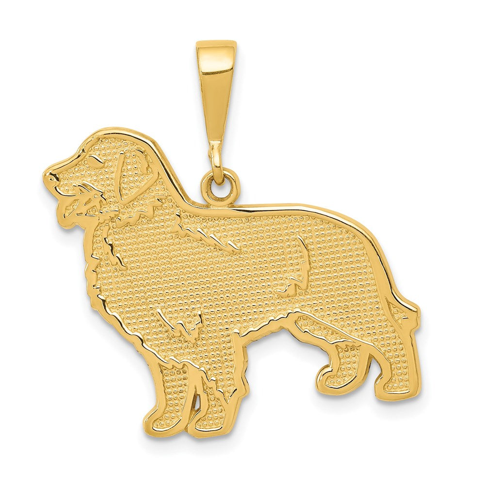 14k Textured Golden Retriever Dog Pendant, 29 x 26 mm