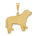 14k Textured Labrador Dog Pendant, 29 x 28 mm