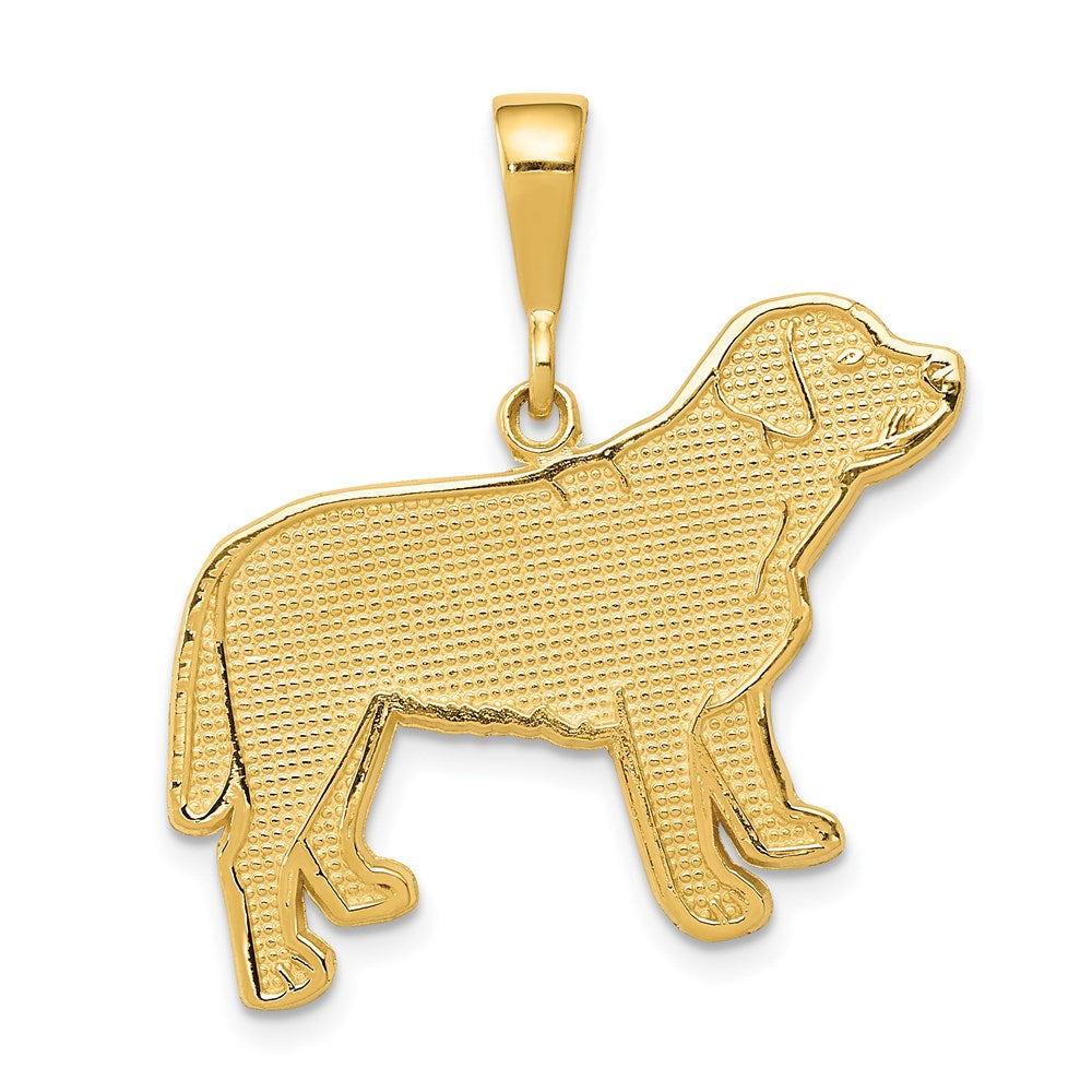 14k Textured Labrador Dog Pendant, 29 x 28 mm