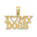 14k I HEART MY DOGS Pendant, 15 x 18 mm