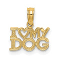 14k I HEART MY DOG Charm, 11 x 11.5 mm