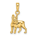 14k Boston Terrier Dog Pendant, 20 x 13 mm