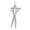 14k White Gold Scissors Charm, 28 x 12 mm
