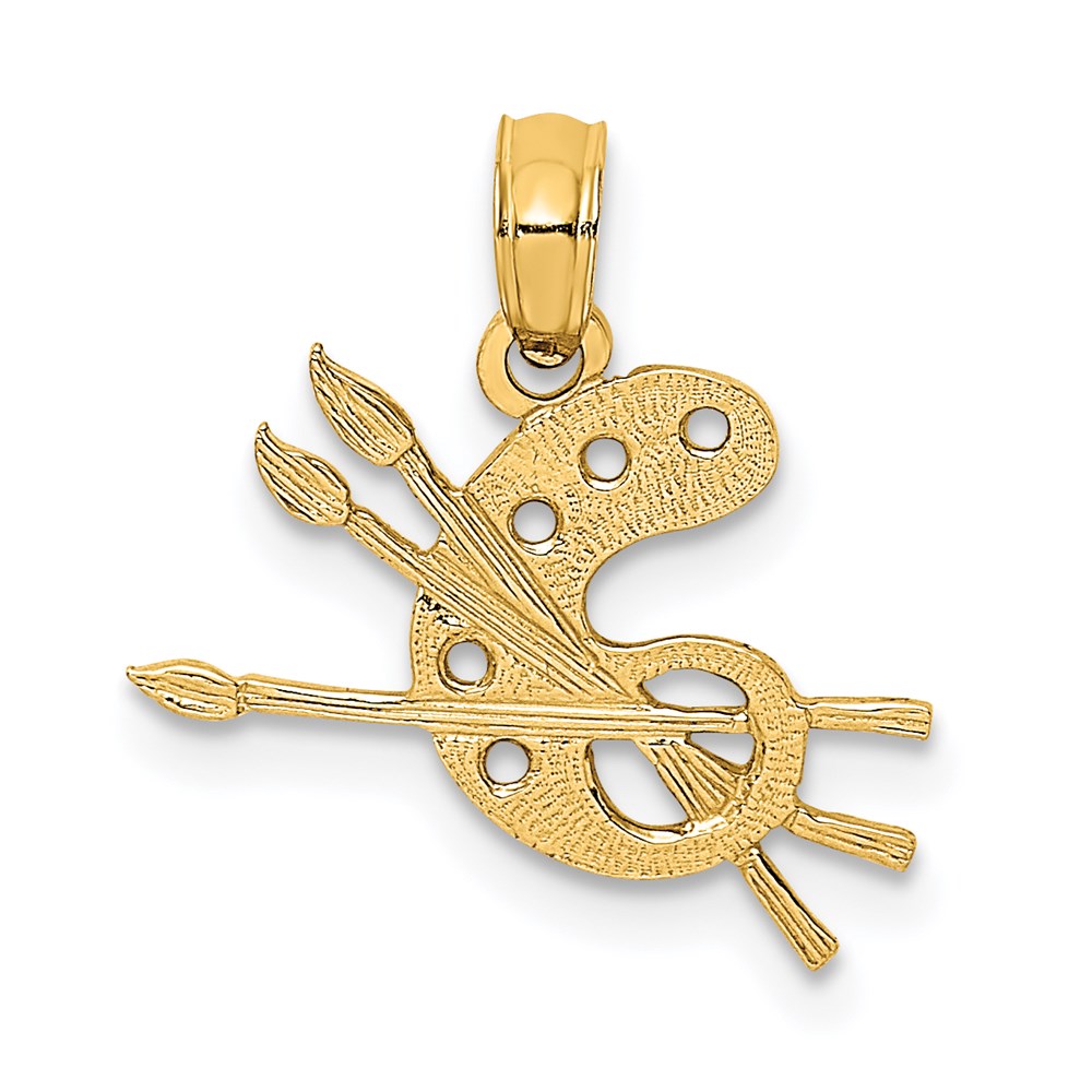 14k Artists Paint Palette Charm, 16.9 x 15.5 mm
