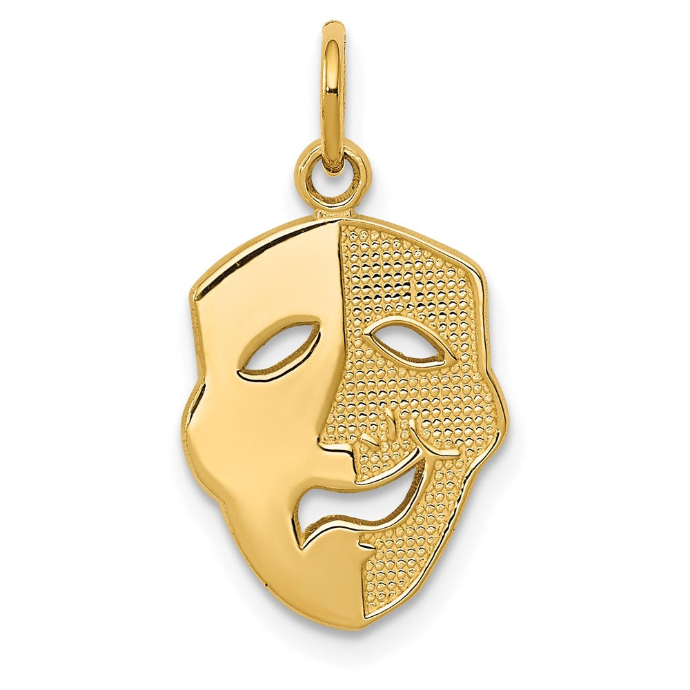 14k Comedy Mask Charm, 21 x 11 mm