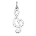 14k White Gold Polished Treble Clef Charm, 25 x 9 mm