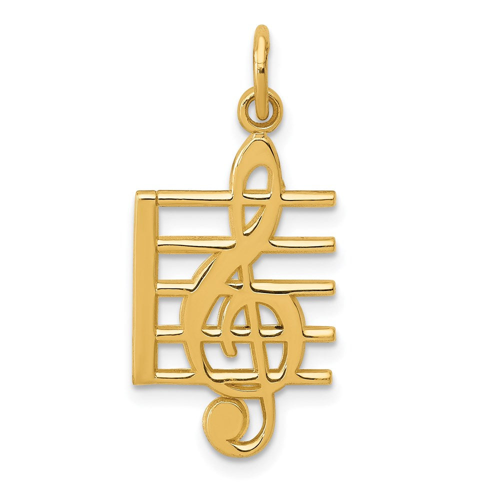 14k Musical Staff Charm, 25 x 12 mm