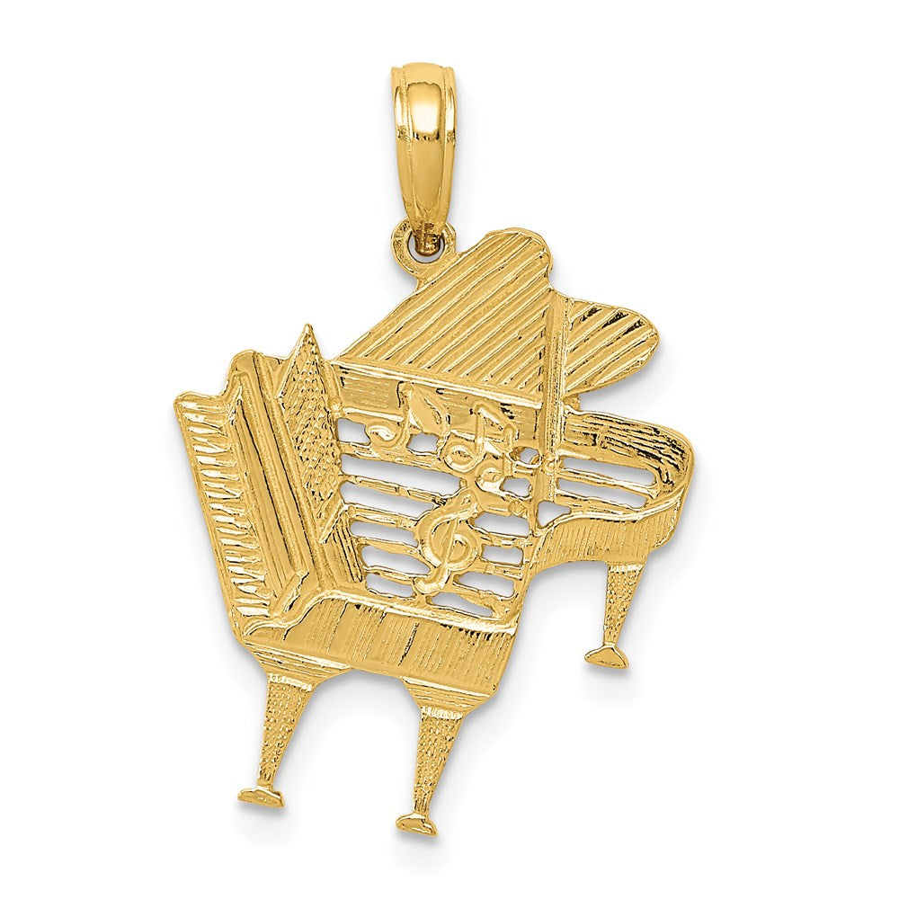 14k Baby Grand Piano Pendant, 25 x 20 mm