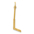 14k Goalie Stick Charm, 30 x 8 mm