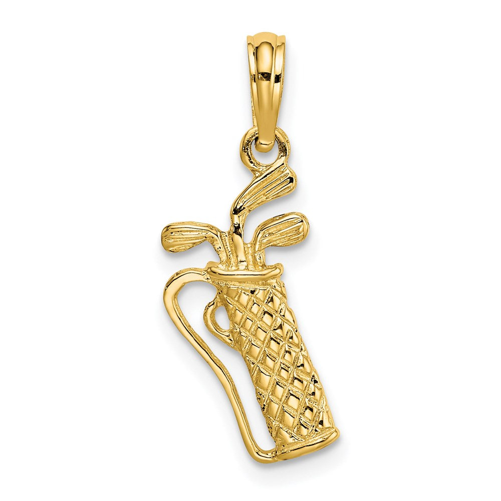 14k Golf Bag with Clubs Charm, 16 x 9.5 mm