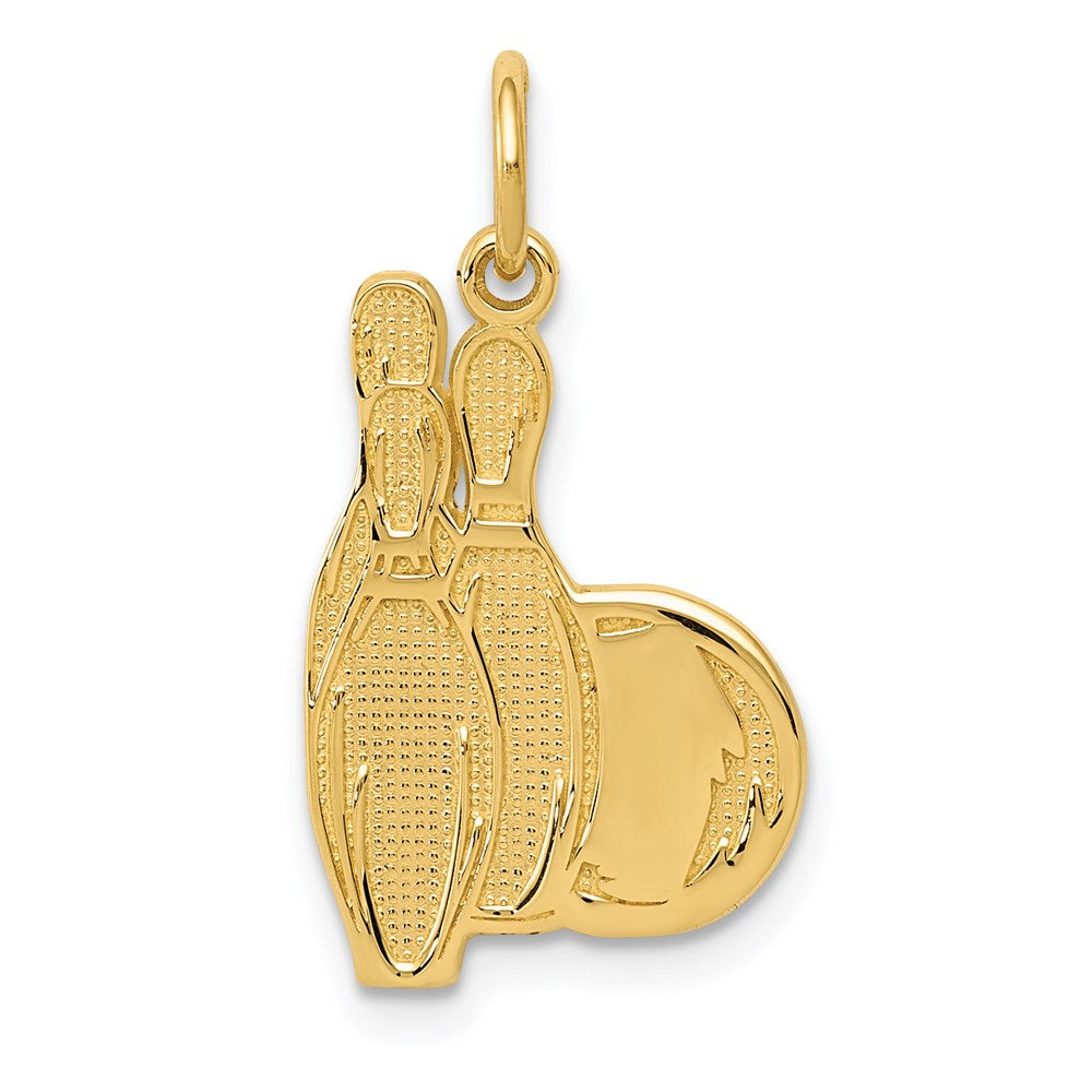 14k Bowling Pins Charm, 23 x 12 mm
