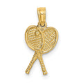 14k Tennis Racquets Charm, 12.8 x 9 mm
