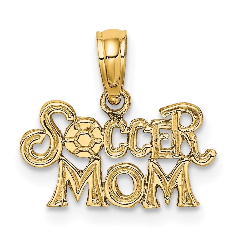 14K SOCCER MOM Charm, 8.1 x 14.9 mm