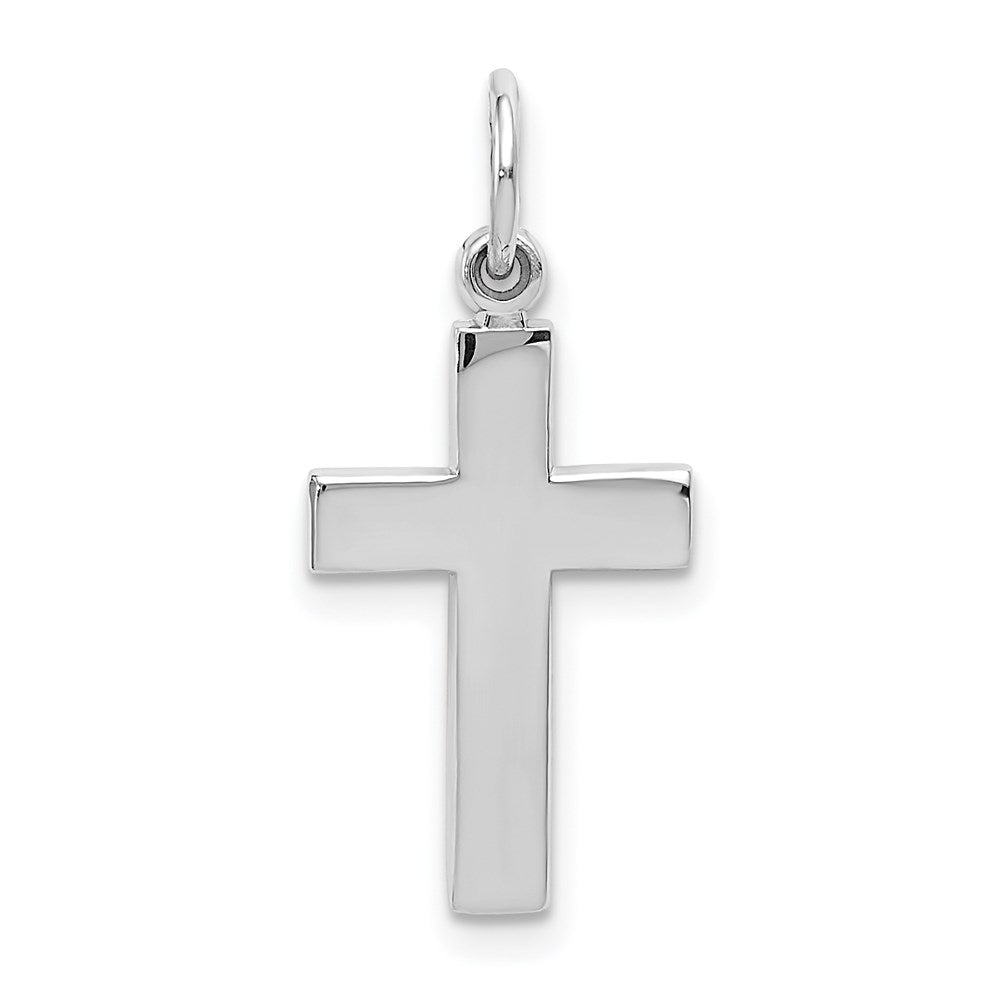 14k White Gold Cross Pendant, 25 x 12 mm, 0.8 g