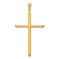 14k 3-D Polished Hollow Cross Pendant, 58 x 32 mm
