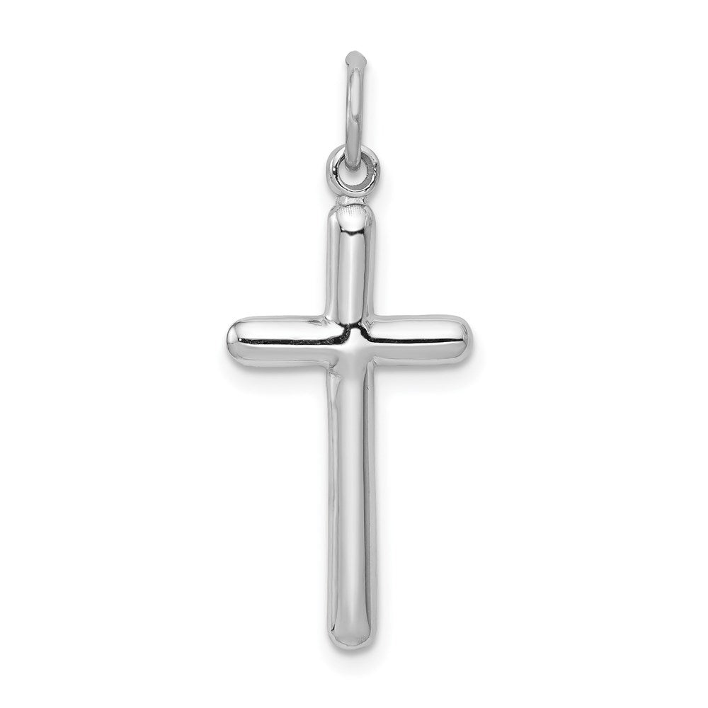 14k White Gold Cross Pendant, 30.25 x 12.6 mm