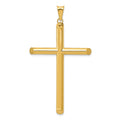 14k Large 3-D Polished Hollow Cross Pendant, 58 x 32 mm