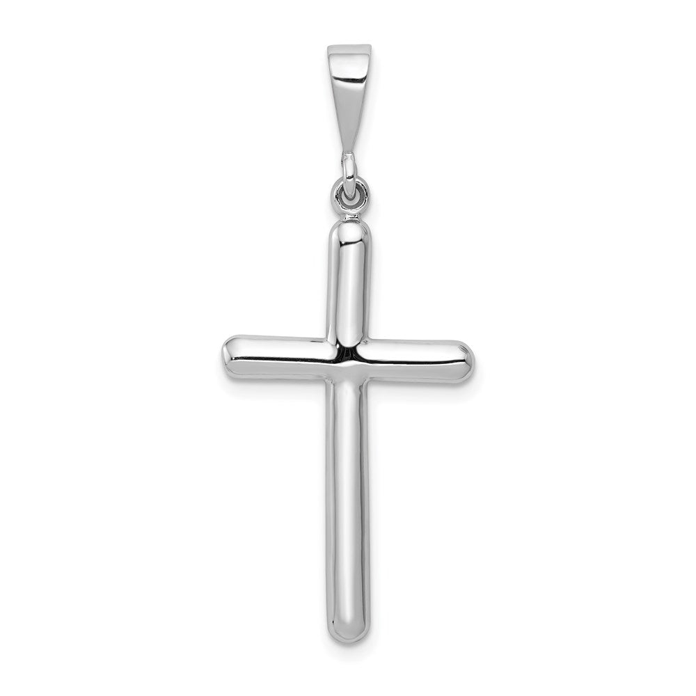 14k White Gold Cross Pendant, 40.75 x 17.5 mm
