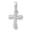 14k White Gold Small Freeform Cross Pendant, 23 x 15 mm