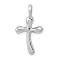 14k White Gold Freeform Cross Pendant, 29 x 15 mm