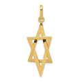 14k Elongated Star of David Pendant, 41 x 15 mm