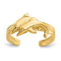14K Two Dolphins Toe Ring, 1.62 g