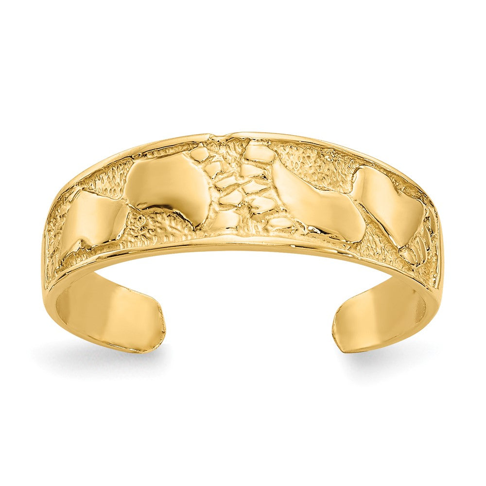 14K Footprints Toe Ring, 1.44 g