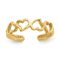 14K Open Hearts Toe Ring, 1.3 g